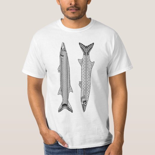 Barracuda Fish Adult Coloring Shirt (Voorkant)