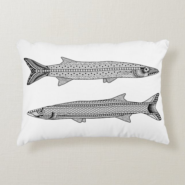 Barracuda Fish Adult Colour Pillow Accent Kussen (Voorkant)