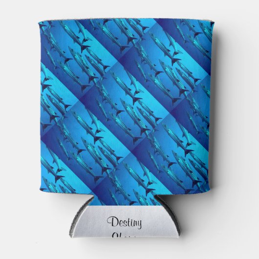 Barracuda Fish Dive Deep Ocean Water Zwemmen Stran Blikjeskoeler (Voorkant)