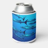 Barracuda Fish Dive Deep Ocean Water Zwemmen Stran Blikjeskoeler (Blikje Achterkant)