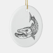 Barracuda Fish Doodle Art Keramisch Ornament (Rechts)