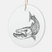 Barracuda Fish Doodle Art Keramisch Ornament (Links)