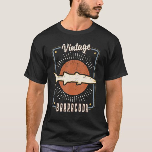 Barracuda Fish  Retro Classic Animal Love T-shirt (Voorkant)