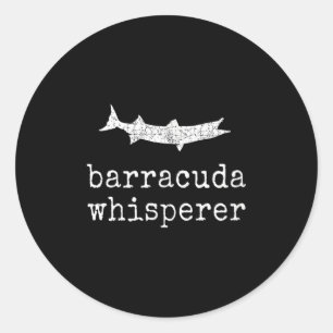 Barracuda Fluisteraar Funny Barracuda Vissen Ronde Sticker