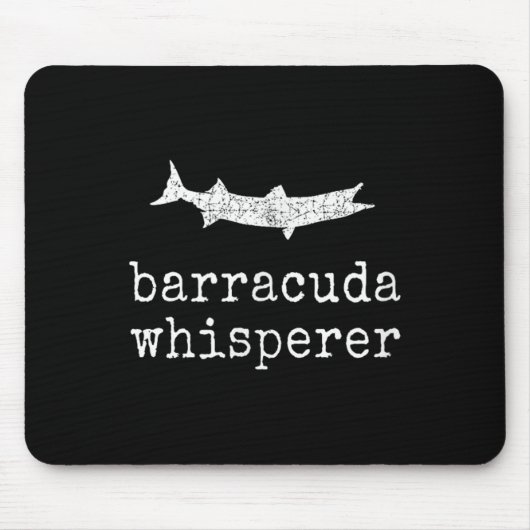 Barracuda Fluisteraar Grappige Barracuda Vissen Muismat (Voorkant)