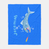 Barracuda hongende cartoon fleece deken (Voorkant)