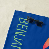 Barracuda hongende cartoon strandlaken (In situ)