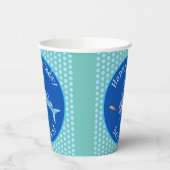 Barracuda hongerig vissen gepersonaliseerde verjaa papieren bekers (Links)