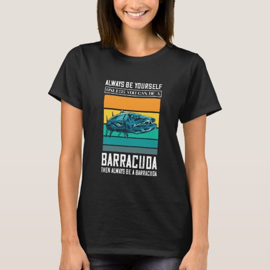 Barracuda Retro Wees Altijd Jezelf Barracuda Vis T-shirt (Voorkant)
