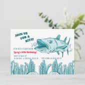 Barracuda verjaardagsfeestje uitnodiging (Staand voorkant)