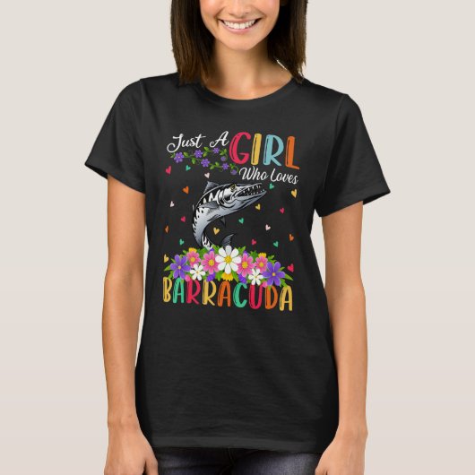 Barracuda Vis Gewoon Een Meisje Die Van Barracuda T-shirt (Voorkant)