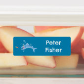 Barracuda vis vissen cartoon gepersonaliseerd labels (Aangebracht)