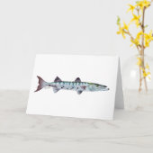 Barracuda vis wenskaart kaart (Gele Bloem)