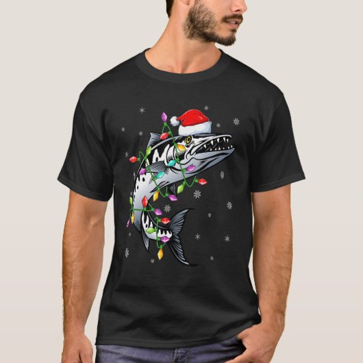 Barracuda Vis Xmas Verlichting Rendier Barracuda C T-shirt (Voorkant)