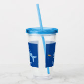 Barracuda vissen hongerig vissen cartoon illustrat acryl drinkbeker (Links)