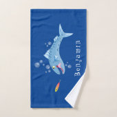 Barracuda vissen hongerig vissen cartoon illustrat bad handdoek (Handdoek)