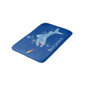 Barracuda vissen hongerig vissen cartoon illustrat badmat (Gekanteld)