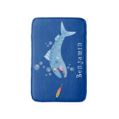 Barracuda vissen hongerig vissen cartoon illustrat badmat (Voorkant Verticaal)