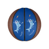 Barracuda vissen hongerig vissen cartoon illustrat basketbal (Verticaal)