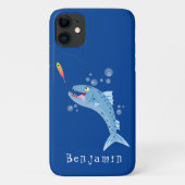 Barracuda vissen hongerig vissen cartoon illustrat Case-Mate iPhone case (Achterkant)