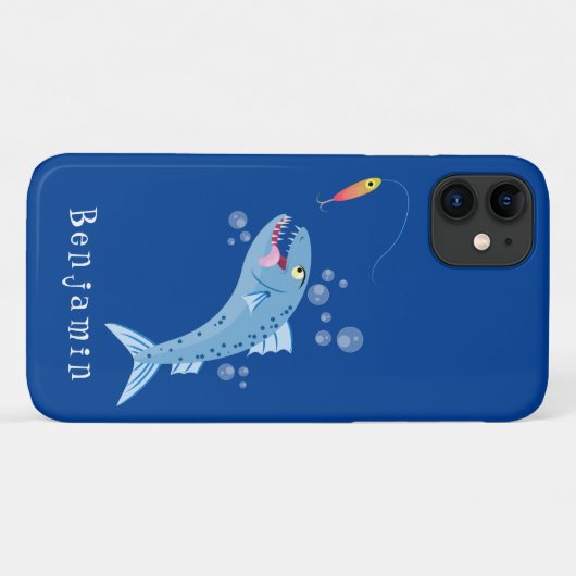 Barracuda vissen hongerig vissen cartoon illustrat Case-Mate iPhone case (Achterkant (horizontaal))