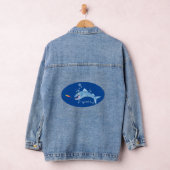 Barracuda vissen hongerig vissen cartoon illustrat denim jacket (Hangar)