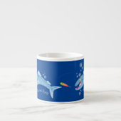 Barracuda vissen hongerig vissen cartoon illustrat espresso kop (Voorkant)