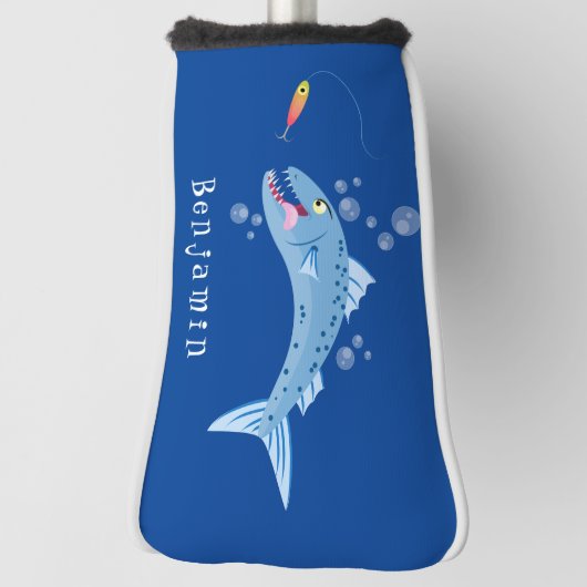 Barracuda vissen hongerig vissen cartoon illustrat golfheadcover (Draai 90)