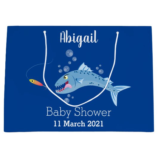 Barracuda vissen hongerig vissen cartoon illustrat groot cadeauzakje (Voorkant)