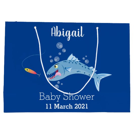 Barracuda vissen hongerig vissen cartoon illustrat groot cadeauzakje (Achterkant)