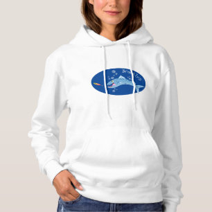 Barracuda vissen hongerig vissen cartoon illustrat hoodie
