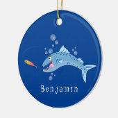 Barracuda vissen hongerig vissen cartoon illustrat keramisch ornament (Links)