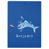 Barracuda vissen hongerig vissen cartoon illustrat klembord (Achterkant)