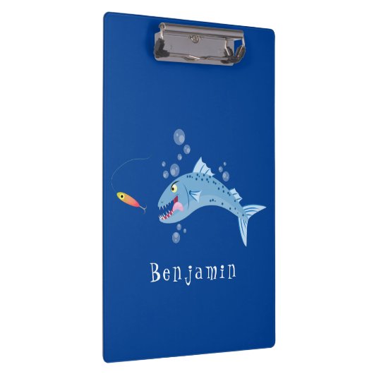 Barracuda vissen hongerig vissen cartoon illustrat klembord (Rechts)