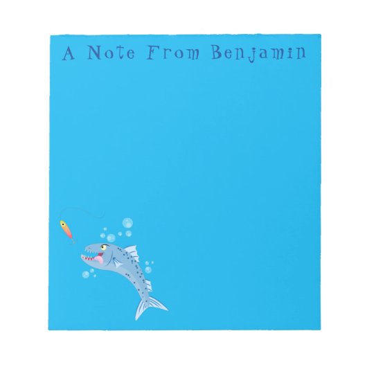 Barracuda vissen hongerig vissen cartoon illustrat notitieblok (Voorkant)