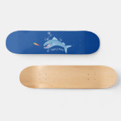 Barracuda vissen hongerig vissen cartoon illustrat persoonlijk skateboard (Horizontaal)