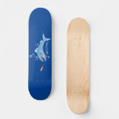 Barracuda vissen hongerig vissen cartoon illustrat persoonlijk skateboard (Voorkant)