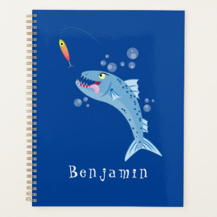 Barracuda vissen hongerig vissen cartoon illustrat planner