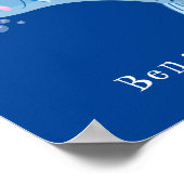 Barracuda vissen hongerig vissen cartoon illustrat poster (Hoek)