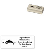 Barracuda vissen hongerig vissen cartoon illustrat rubberstempel (Gestempeld)