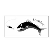 Barracuda vissen hongerig vissen cartoon illustrat rubberstempel (Afrduk)