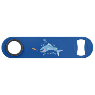Barracuda vissen hongerig vissen cartoon illustrat speed flessenopener