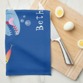 Barracuda vissen hongerig vissen cartoon illustrat theedoek (Quarter Fold)