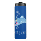 Barracuda vissen hongerig vissen cartoon illustrat thermosbeker (Voorkant)