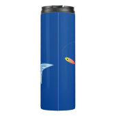 Barracuda vissen hongerig vissen cartoon illustrat thermosbeker (Achterkant)