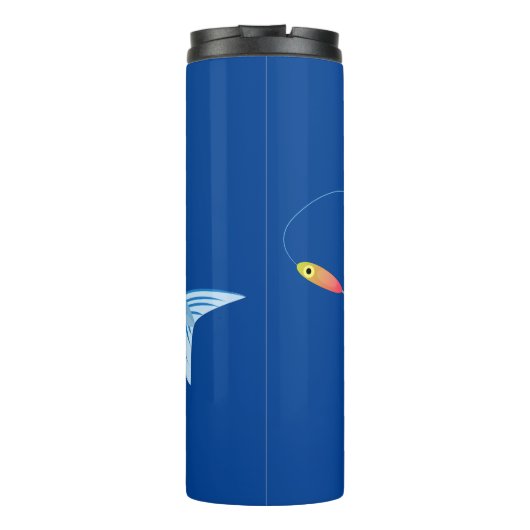 Barracuda vissen hongerig vissen cartoon illustrat thermosbeker (Achterkant)
