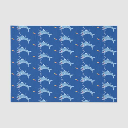 Barracuda vissen hongerig vissen cartoon illustrat tissuepapier (Voorkant)