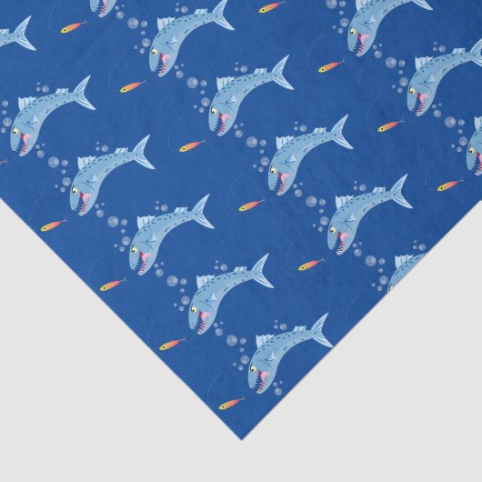 Barracuda vissen hongerig vissen cartoon illustrat tissuepapier (Detail)