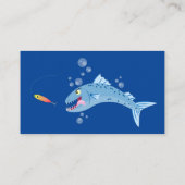 Barracuda vissen hongerig vissen cartoon illustrat visitekaartje (Achterkant)