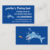 Barracuda vissen hongerig vissen cartoon illustrat visitekaartje (Voorkant / Achterkant)